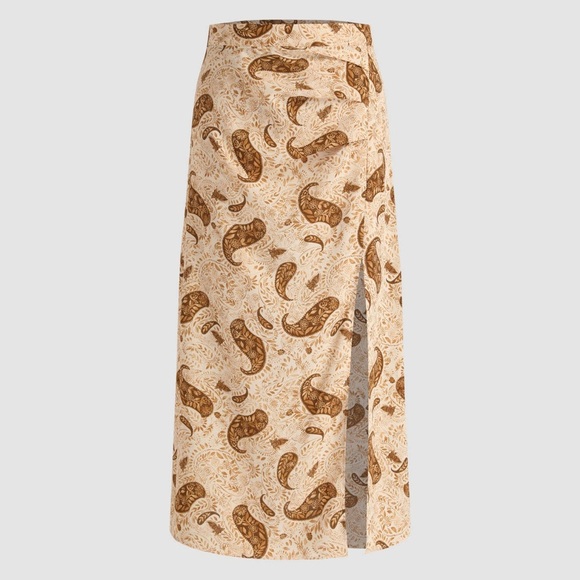 Cider PAISLEY SLIT LONG SKIRT XS - Picture 1 of 7